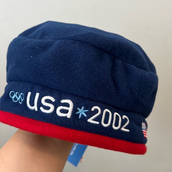 ROOTS 2002 Official Team USA Beanie Salt Lake Winter Games Fleece Beanie Hat NWT - Picture 6 of 6